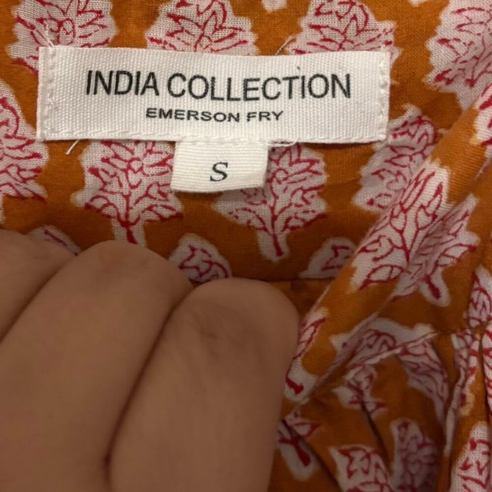 Emerson Fry 100% Cotton Orange Pink Floral Adelina Mini Dress Size Small - Picture 5 of 9